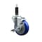 Service Caster 4'' Blue Poly Swivel 1'' Expanding Stem Caster with Brake SCC-EX20S414-PPUB-BLUE-TLB-1 - alternate 1